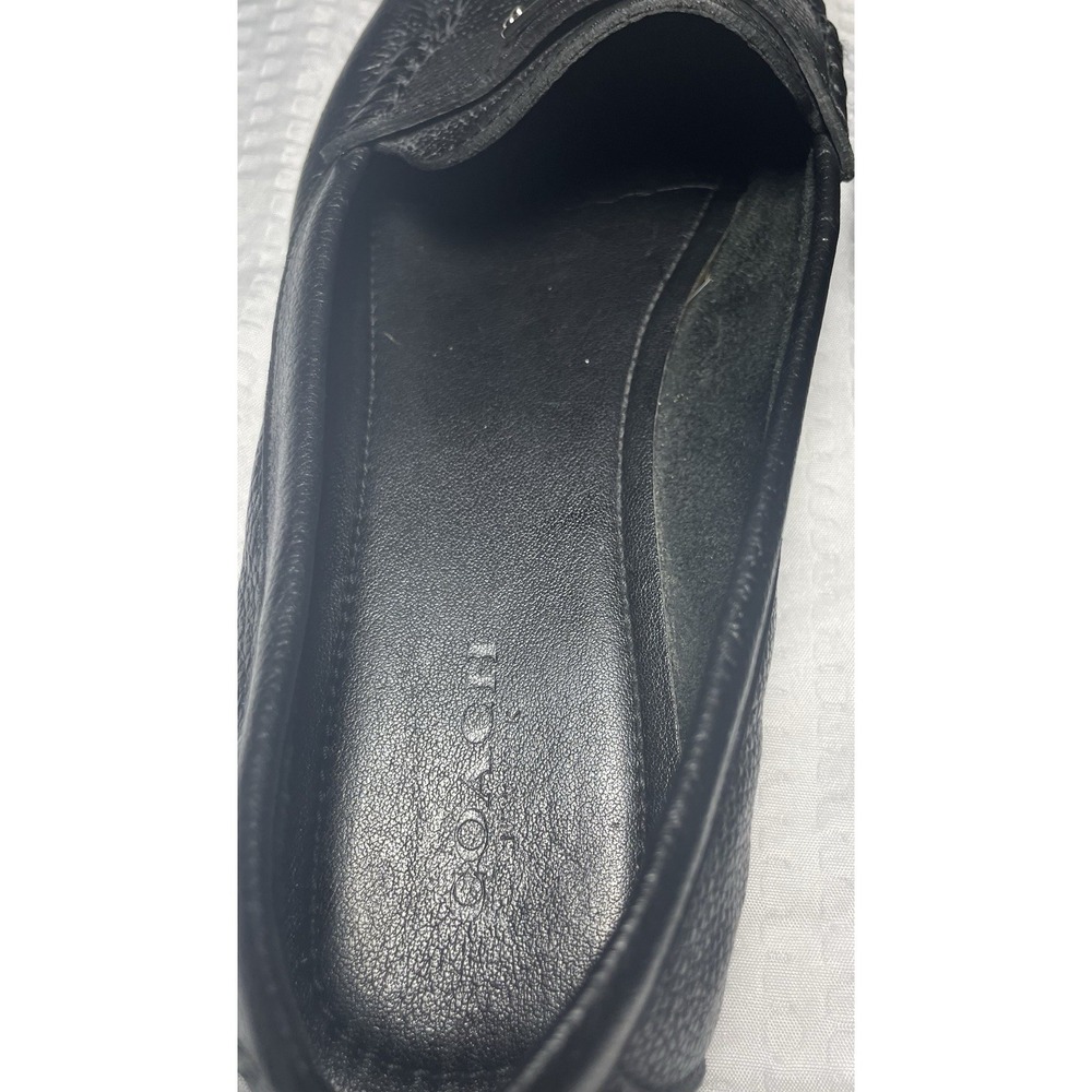COACH Fredrica Black Leather Loafer Flats Women's sz 8B Shoes Very Little Wear - Picture 8 of 10